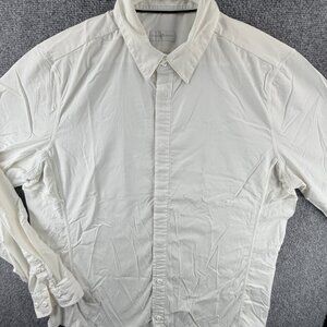 Lululemon Athletica Men White Hidden Button Up Shirt Long Sleeve Stretch Fabric